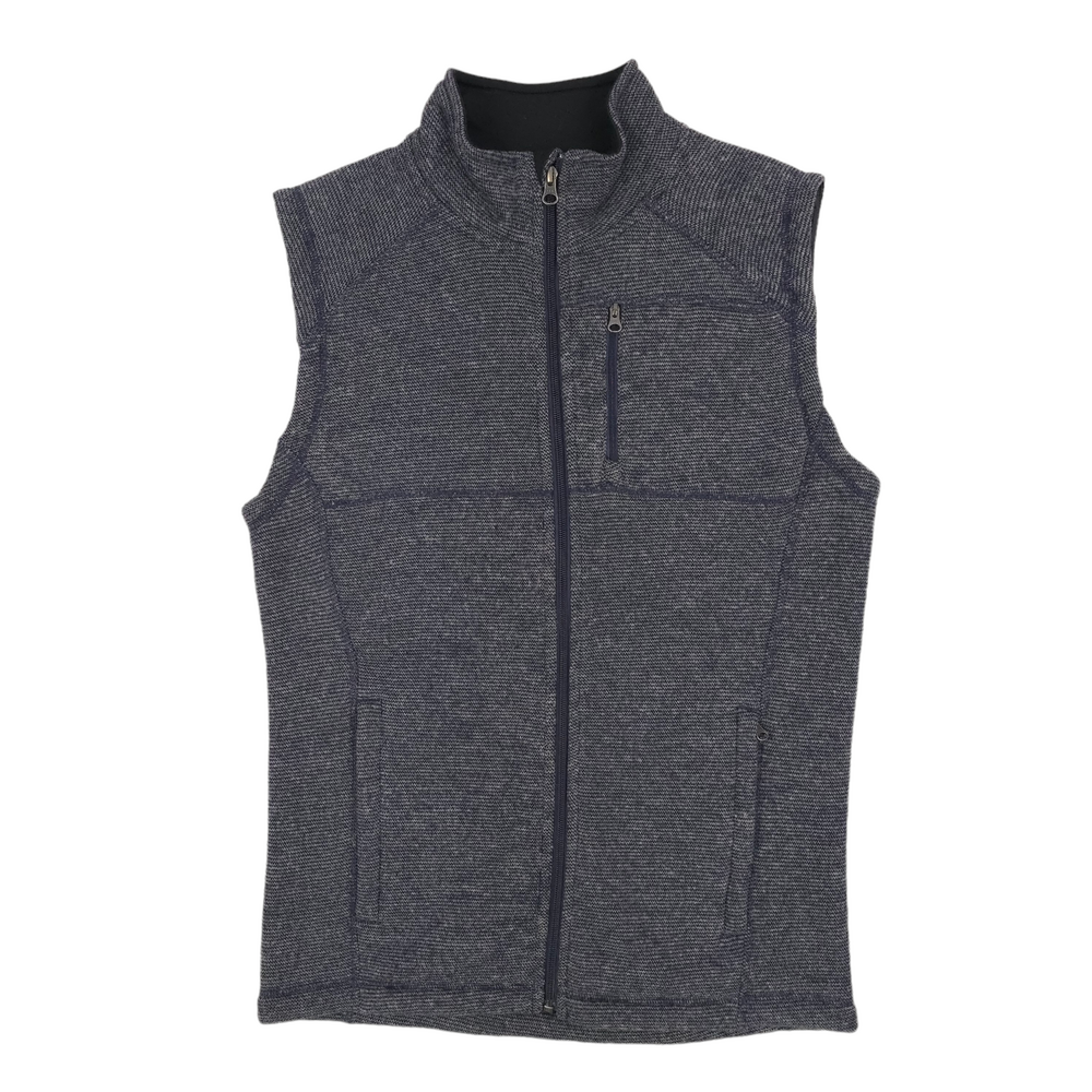 Smartwool Echo Lake Vest Mens Small Gray Full Zip Recycled Wool Fleece Outdoors